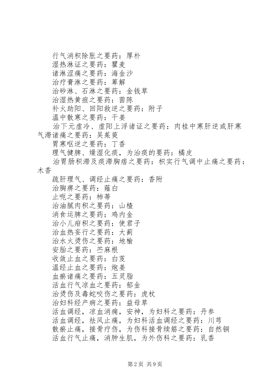 中药学横向总结 _第2页