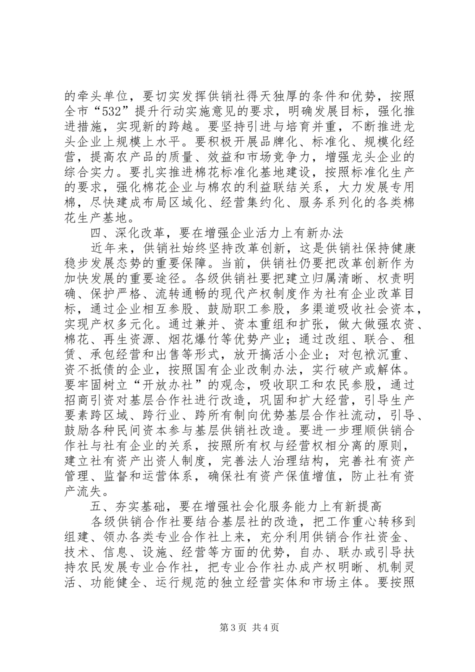 供销社工作会议讲话发言_第3页