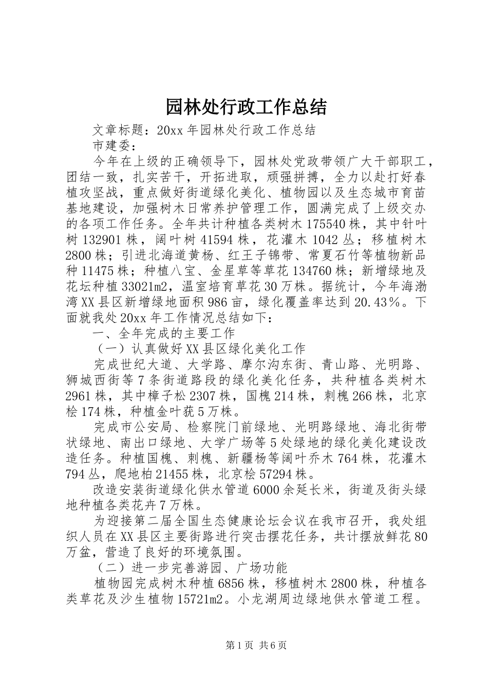 园林处行政工作总结 _第1页