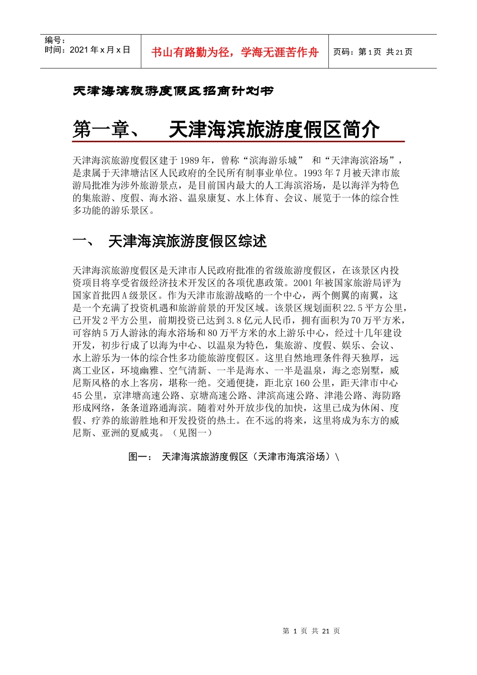 天津海滨旅游度假区策划案_第1页