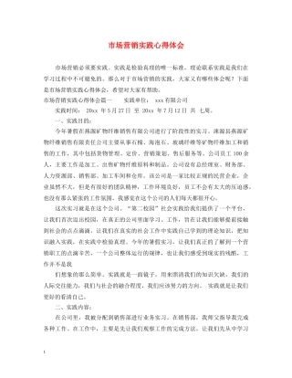 市场营销实践心得体会 