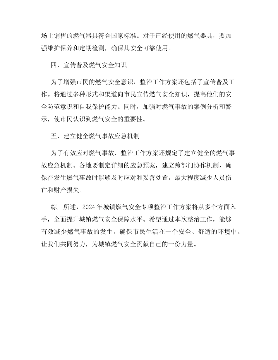 2024年城镇燃气安全专项整治工作方案 _第2页