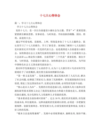 十七大心得体会 