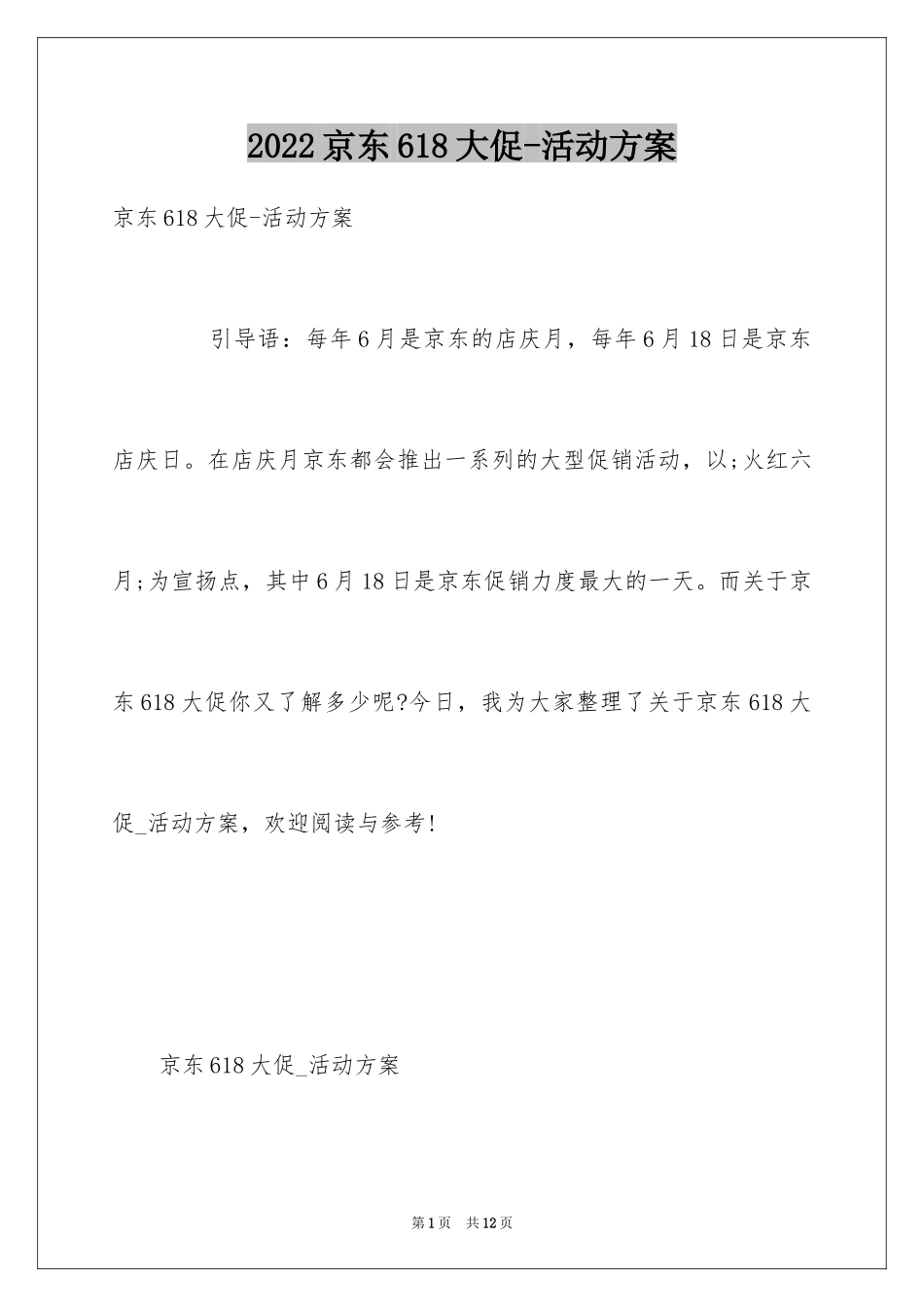 2024京东618大促-活动方案_第1页