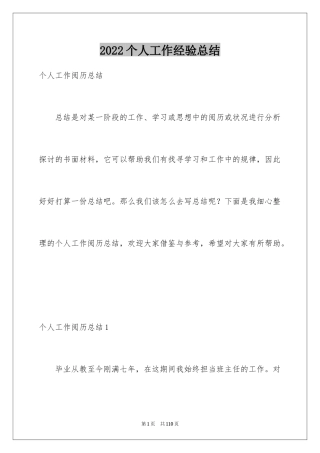 2024个人工作经验总结