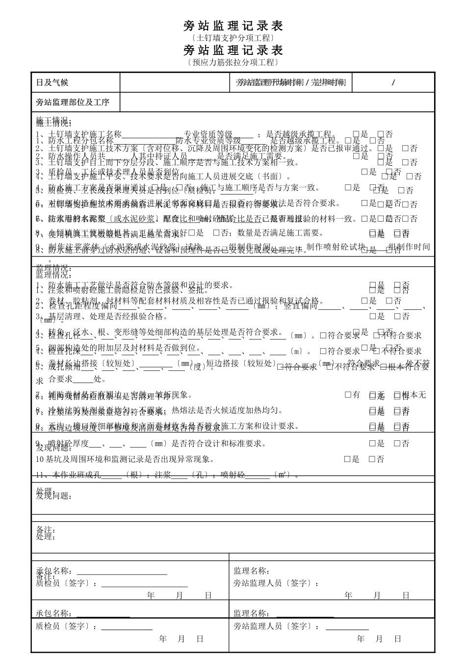 某工程旁站监理记录表(正式)_第3页