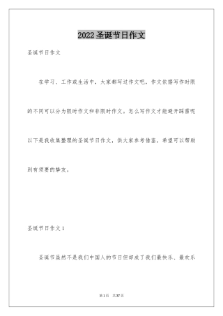 2024圣诞节日作文_2