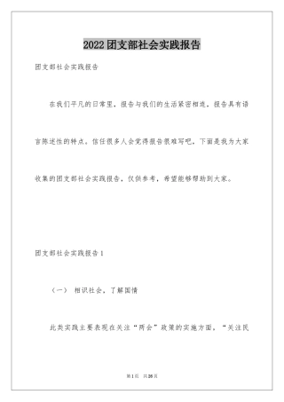 2024团支部社会实践报告