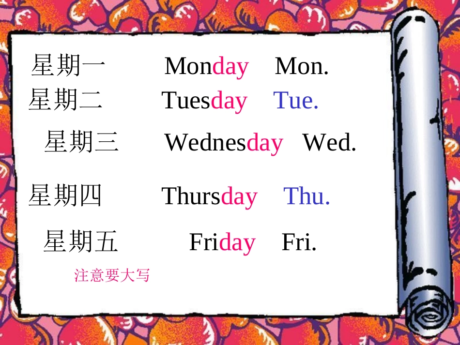 人教PEP版五年级英语上册《Unit2(24)》PPT课件_第3页