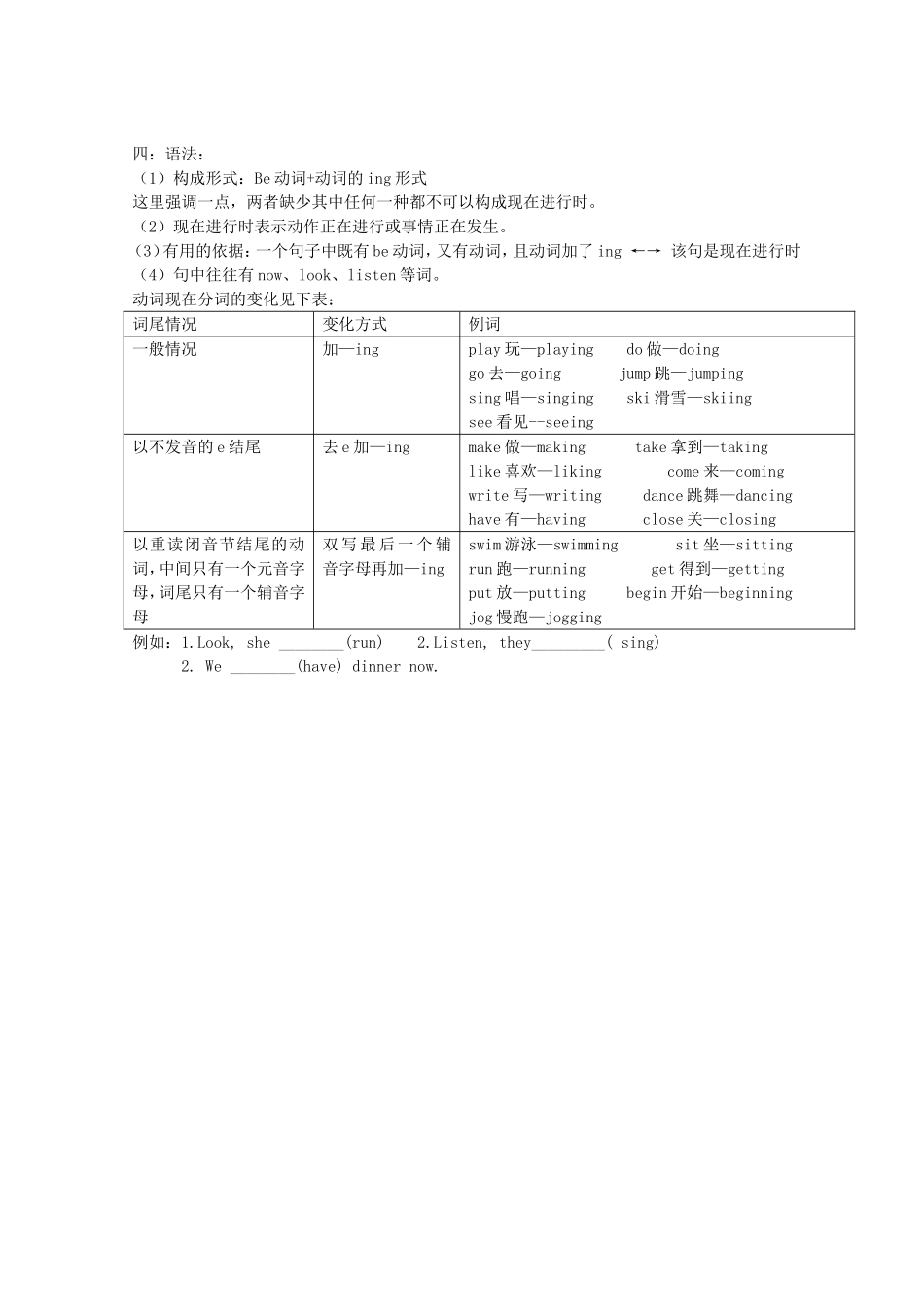 七年级下册Unit_6_I’m_watching_TV复习要点_第3页