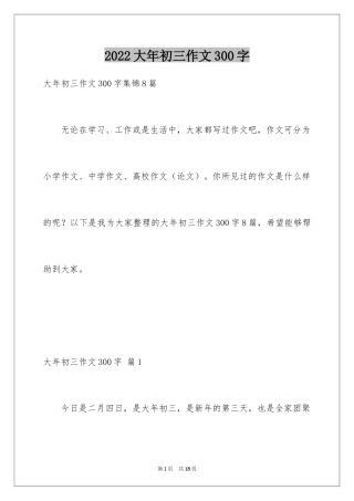 2024大年初三作文300字_1