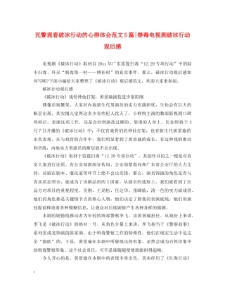 民警观看破冰行动的心得体会范文5篇-禁毒电视剧破冰行动观后感 