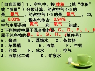 广东署山市顺德区江义初级中学九年级化学上册第二单元课题1空气第2课时课件新人教版