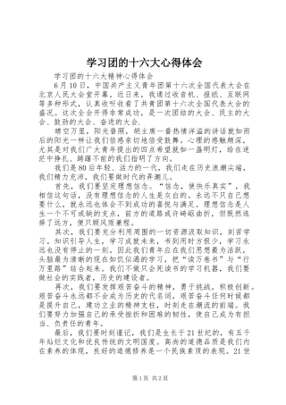 学习团的十六大体会心得