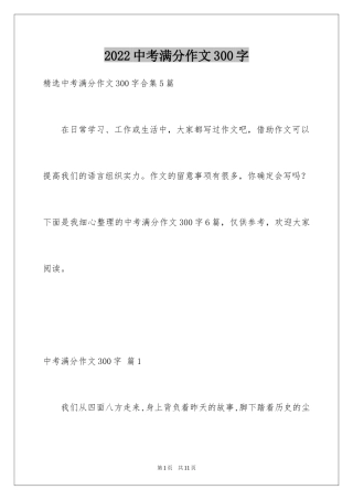 2024中考满分作文300字_5