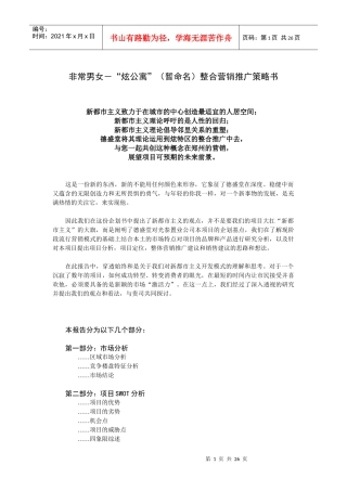 非常男女－炫公寓（暂命名）整合营销推广策略书（DOC39页）