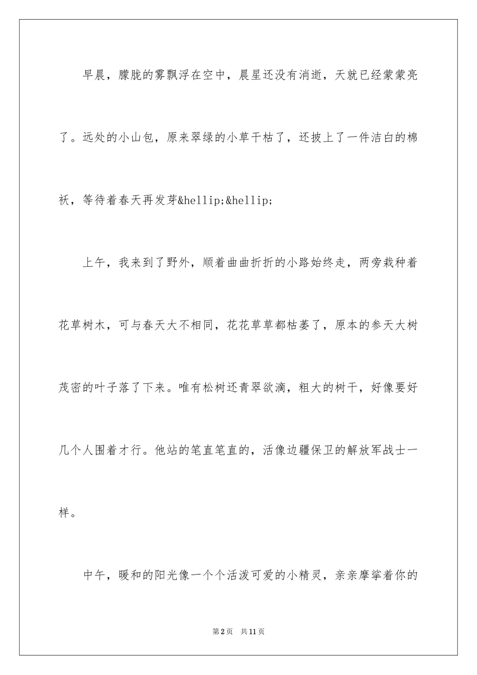 2024乡村的冬天作文_第2页