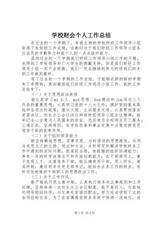 学校财会个人工作总结 