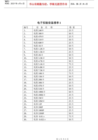 电子实验设备清单1