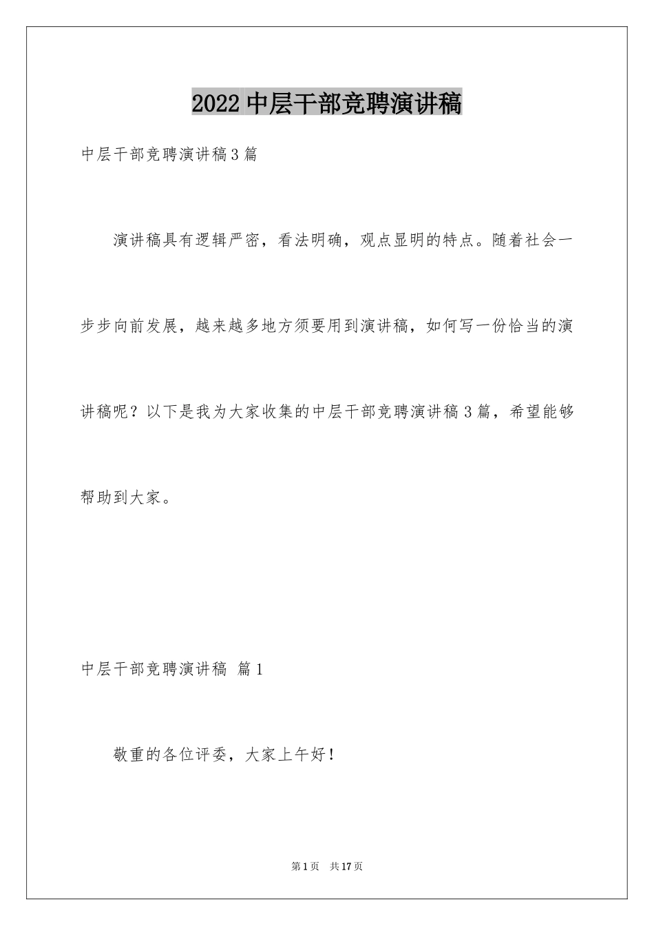 2024中层干部竞聘演讲稿_3_第1页