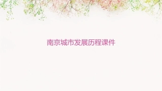 南京城市发展历程课件