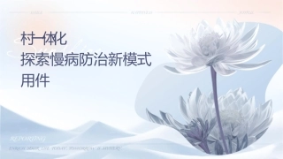发挥乡村一体化优势探索慢病防治新模式应用课件