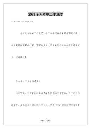 2024个人年中工作总结