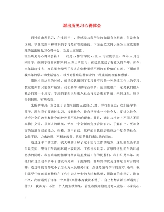 派出所见习心得体会 