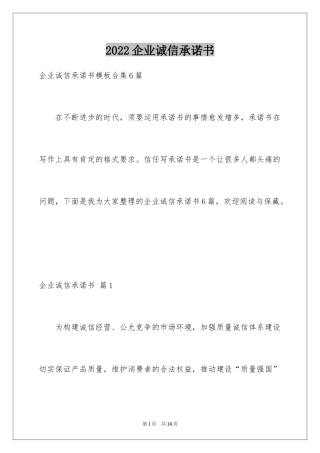 2024企业诚信承诺书_9