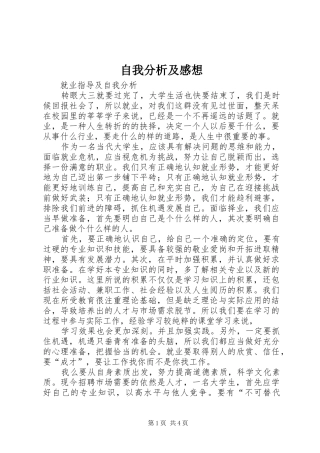 自我分析及感想
