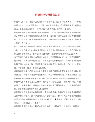 师德师风心得体会汇总 