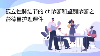 孤立性肺结节的CT诊断和鉴别诊断之彭德昌护理课件