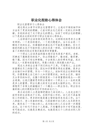 职业化程勋体会心得