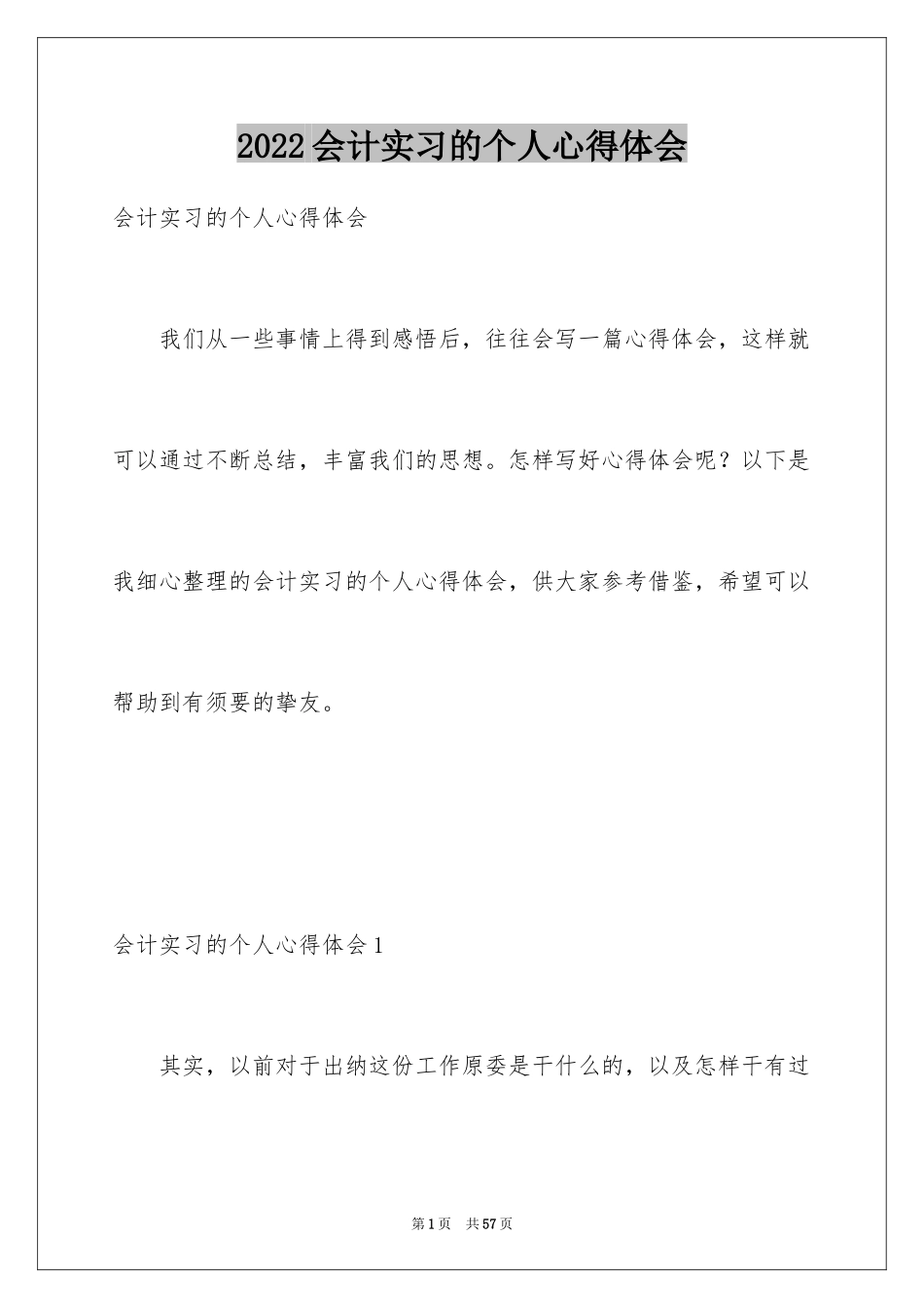 2024会计实习的个人心得体会_第1页