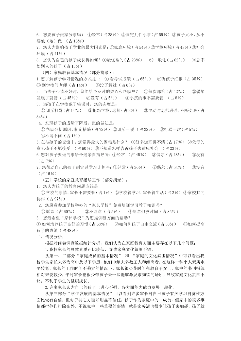家长学校问卷调查报告_第2页