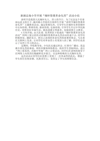 纪念先烈活动小结