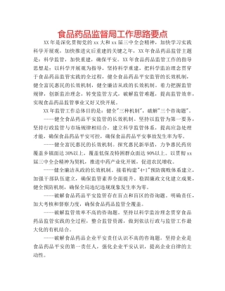 食品药品监督局工作思路要点 