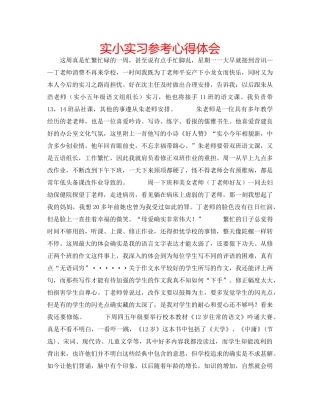 实小实习参考心得体会 