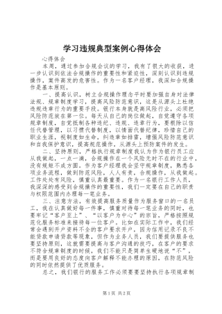 学习违规典型案例体会心得3