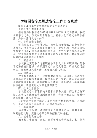 学校园安全及周边安全工作自查总结 