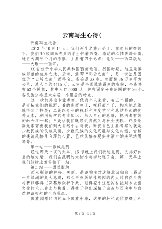 云南写生心得(