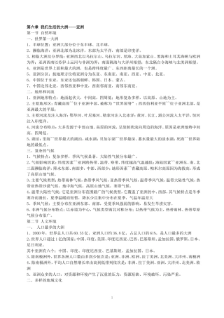 七年级下册地理复习提纲_人教版[1]