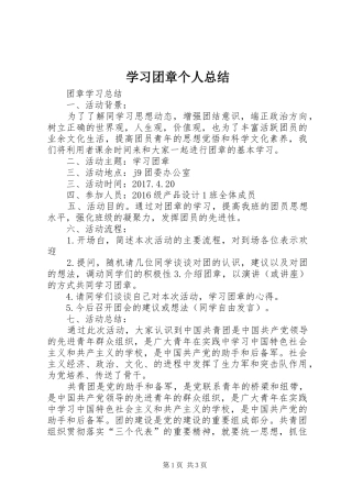 学习团章个人总结 