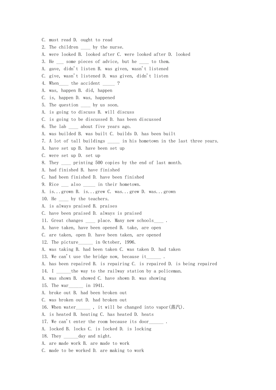 被动语态专项练习_第2页