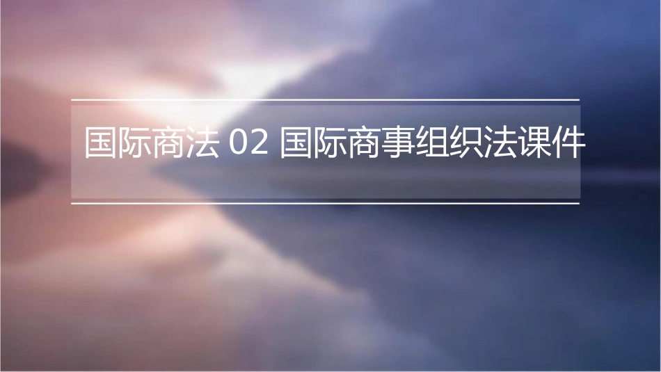 国际商法02国际商事组织法课件_第1页