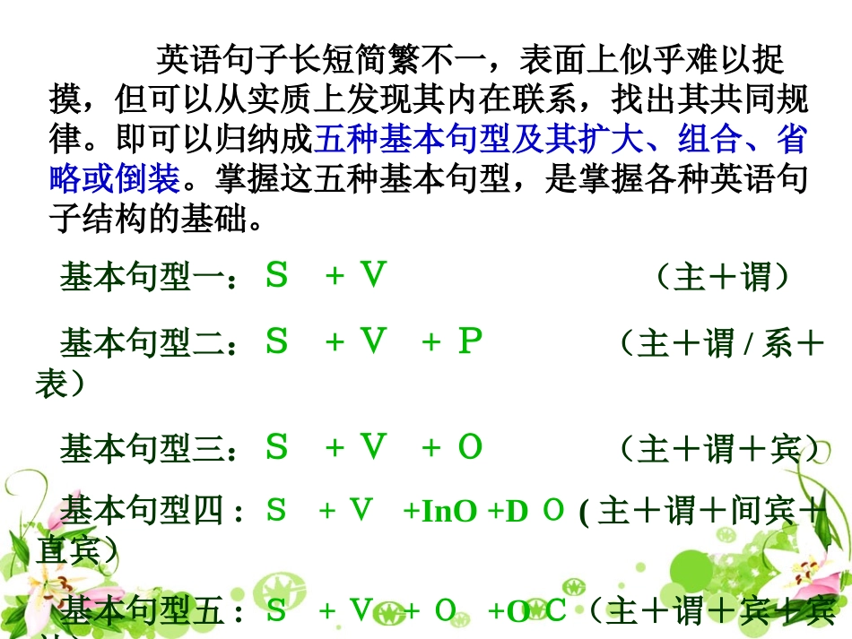 简单句五种基本句型_课件_第3页