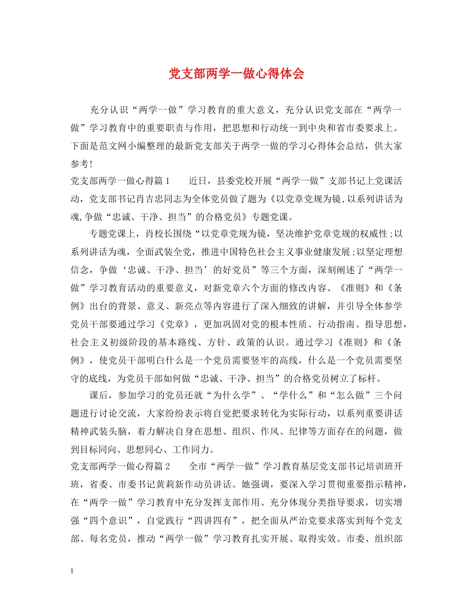 党支部两学一做心得体会 (000001)_第1页