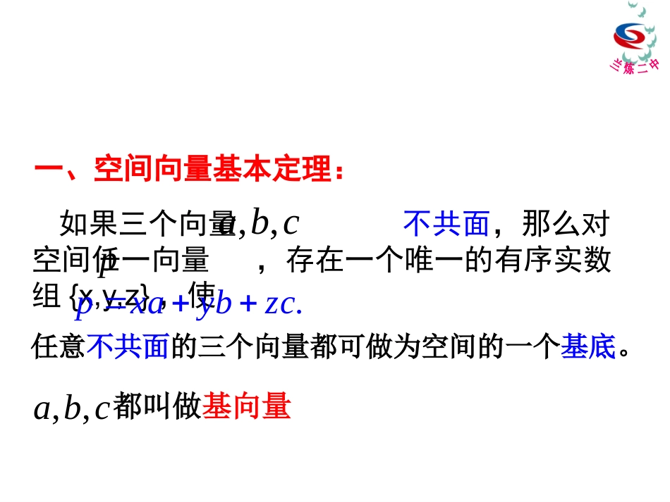 空间向量的正交分解及其坐标表示_第2页