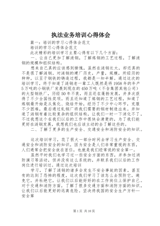 执法业务培训体会心得