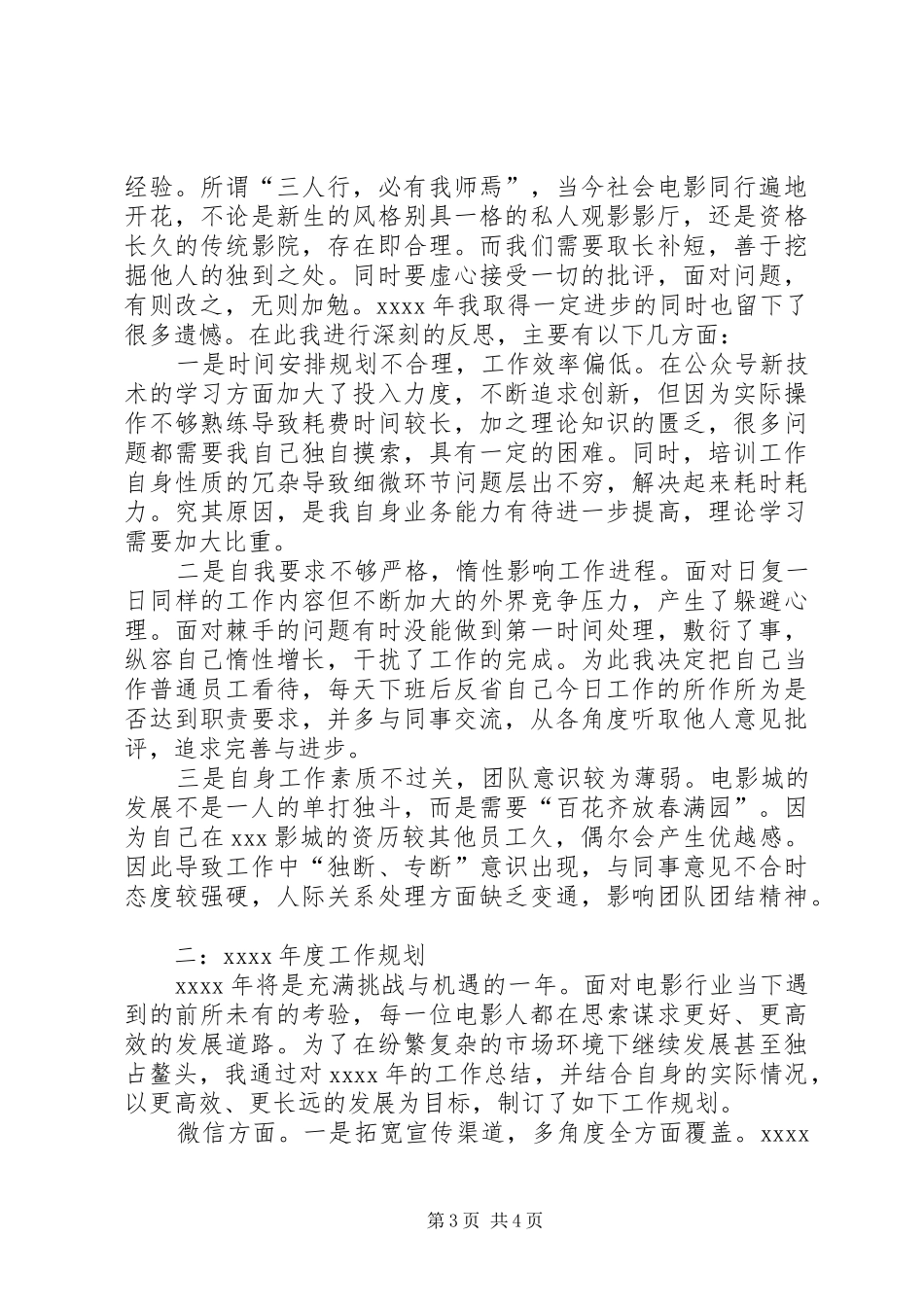 影城的工作总结 _第3页
